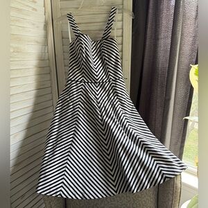 White House Black Market Chevron Striped Midi Dress